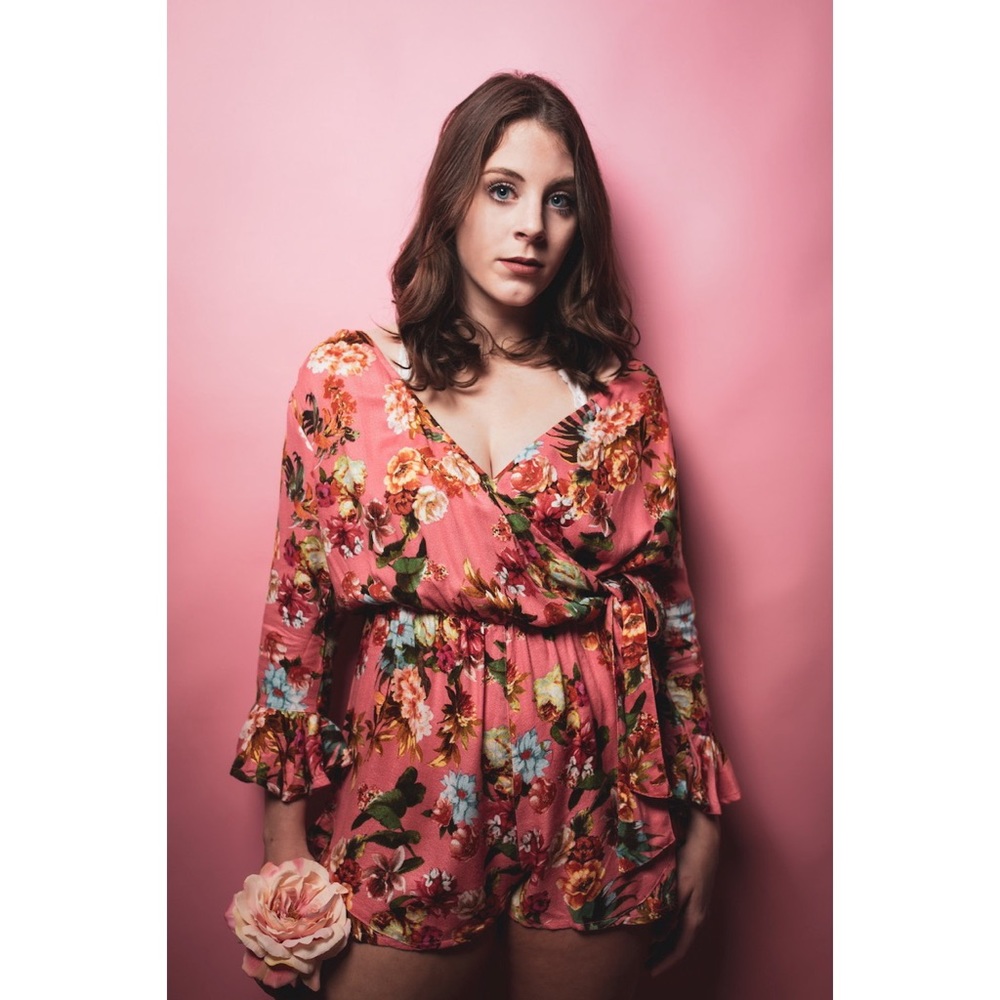 Floral Romper | Ruffle Hem Shorts